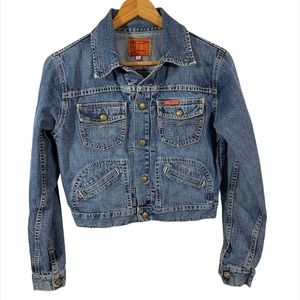 Lucky Brand by Gene Montesano Dungarees Cropped Denim Jacket